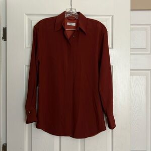 Aritzia Red Button Down Shirt